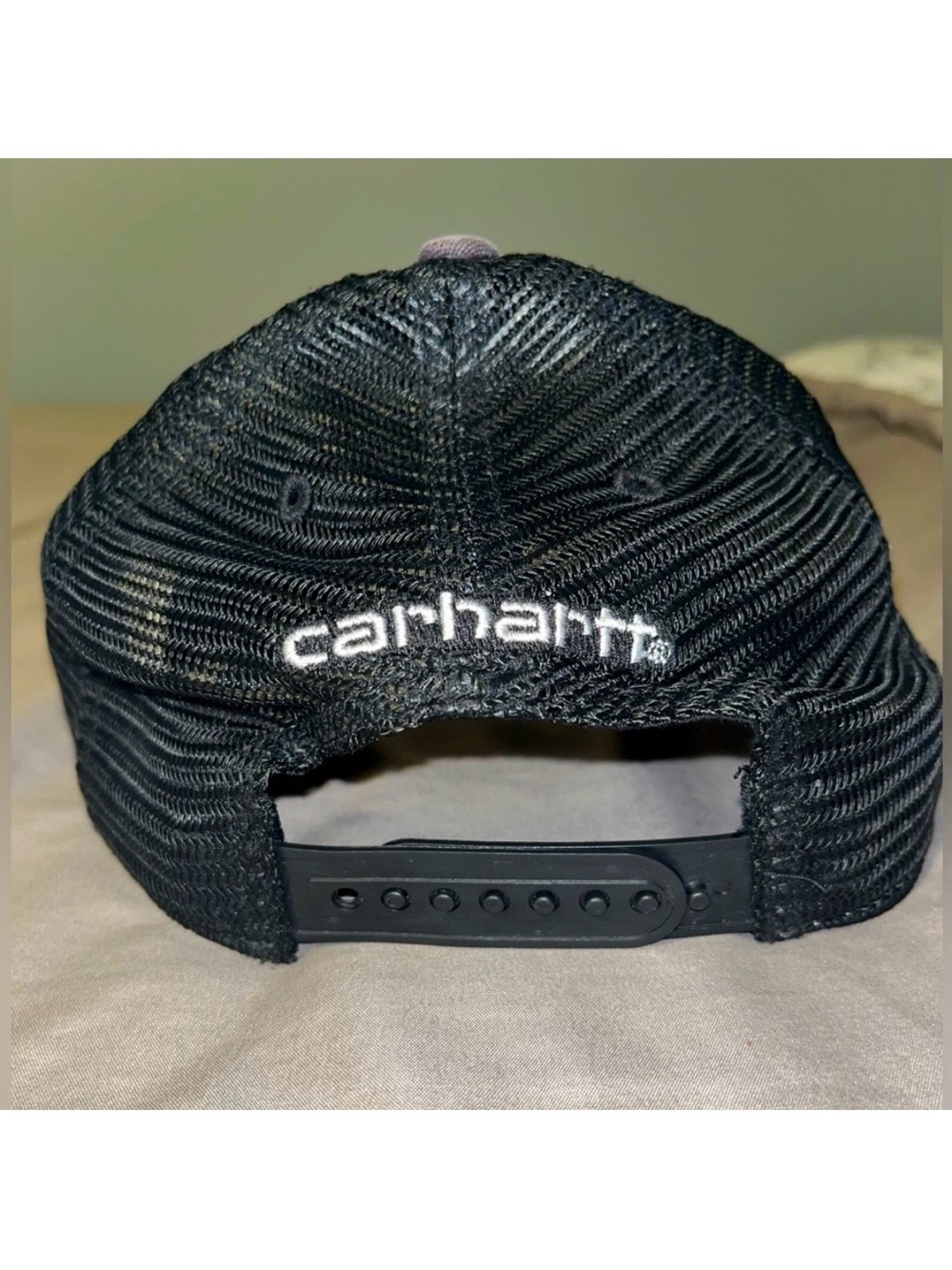 Carhartt Cotton Canvas Snapback Hat Black Dark Blue Mesh Back Cap Fall 2019 NWT - Picture 5 of 8